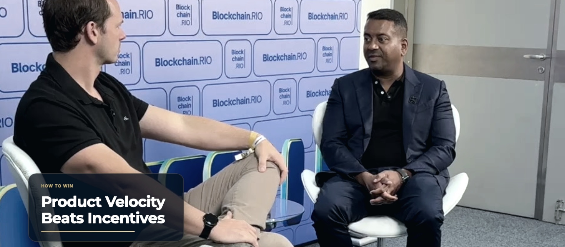 On-site interview with KAST CEO Raagulan Pathy featuring a branded topic card